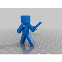 Kılıçlı Düz Minecraft Karakteri (Bu ürün Sadece Plastik parçadır - Almadan Önce Soru Sorabilirsiniz)