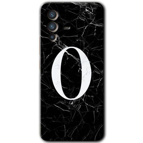 Potkal Hediye Fabrikası Vivo V23 5G Kılıf HD Desen Baskılı Arka Kapak - Siyah Mermer Desenli O Harfi