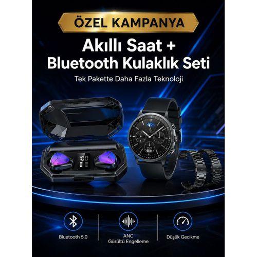 Yeni Nesil Kampanyası Bluetooth Bağlantılı Akıllı Saat Ve Kablosuz Kulaklık Dijital Göstergeli