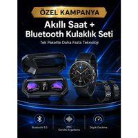 Yeni Nesil Kampanyası Bluetooth Bağlantılı Akıllı Saat Ve Kablosuz Kulaklık Dijital Göstergeli