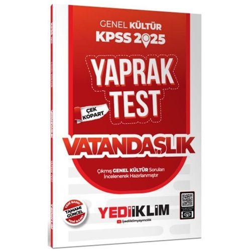 2025 KPSS Vatandaşlık Genel Kültür Çek Kopart Yaprak Test Yediiklim Yayınları