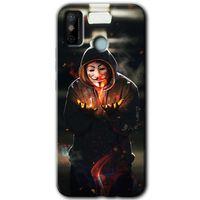 MRCİLETİSİM Tecno Spark 6 Go Kılıf HD Desen Baskılı Arka Kapak+Temperli Cam - V for Fire