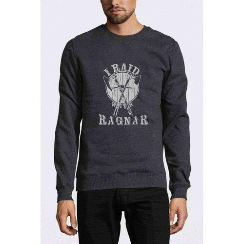 Viking Raid With Ragnar Personality Baskılı Füme Antrasit Erkek Sweatshirt