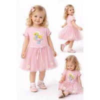 2-3-4 Yaş Şirinler Baskılı Tütü Elbise