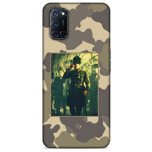Oppo A92 Kılıf Atatürk (14) Lansman Kılıf Kamuflaj Krem