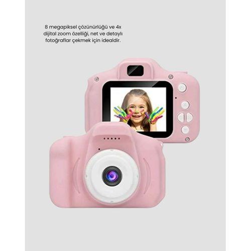 Pembe Mini 1080p Hd Çocuk Kamera – 8mp, Video Kaydı,tf Kart Destekli