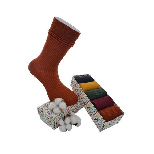 Dode Flora Erkek Yıkamalı Dikişsiz Derby Özel Koleksiyon 5 Li Kutu Hediyeli Çorap Seti