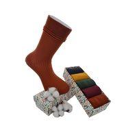 Dode Flora Erkek Yıkamalı Dikişsiz Derby Özel Koleksiyon 5 Li Kutu Hediyeli Çorap Seti