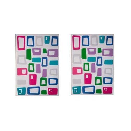 2 Adet Defter Sticker,Laptop Sticker Renkli Kareli Pvc 48X33X0,5Cm
