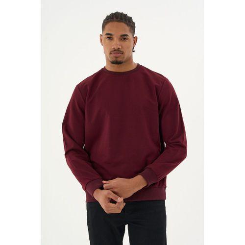 Süperlife Erkek Gri Bisiklet Yaka Ribanalı Regular Fit Sweatshirt spr26swk930