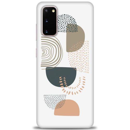 Samsung Galaxy S20 Kılıf HD Baskılı Kılıf - Turuncu Yarım Daire + Tam Ekran Koruyucu