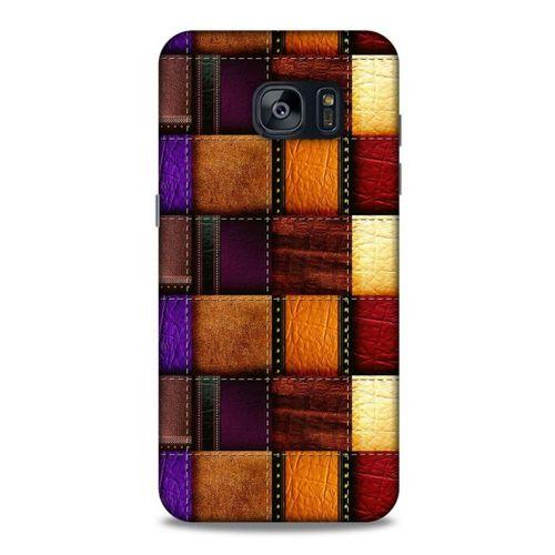 Samsung Galaxy S7 Edge Kılıf Patchwork (44) Tough Armor Kılıf Mor Kahve