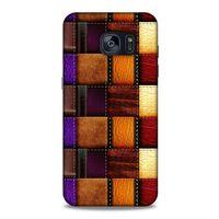 Samsung Galaxy S7 Edge Kılıf Patchwork (44) Tough Armor Kılıf Mor Kahve