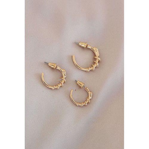 Gold Renk Yılan Model Metal Küpe Seti