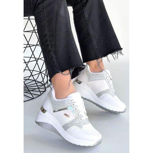 Geja Beyaz Cilt Bağcıklı Spor Ayakkabı