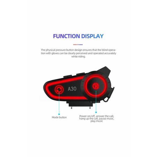 A30 Motosiklet Kask Kulaklık Intercom Işıklı 2 Eşleşme Özellikli