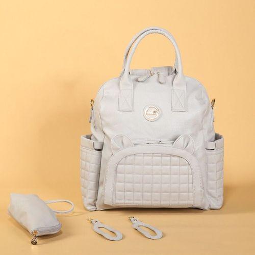 M&Y M&Y Kitty Deri Anne Bebek Bakım Sırt Çantası 7271 Gri