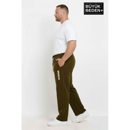 Erkek Büyük Beden BROOKLYN Baskılı Rahat Kesim Paça Reçme  ince Eşofman Altı SPR26EA952-2