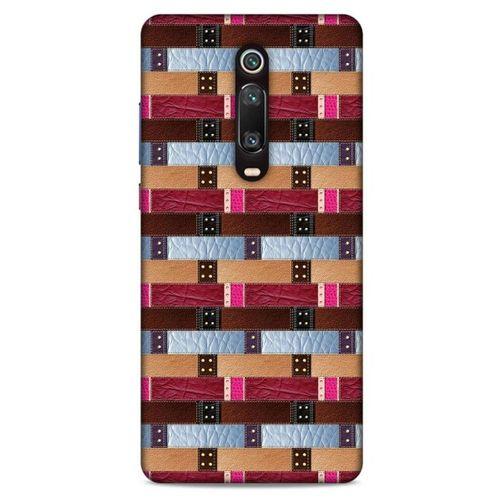 Xiaomi Redmi K20 Kılıf Patchwork (45) Liquid Air Kılıf Bordo Gri