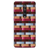 Xiaomi Redmi K20 Kılıf Patchwork (45) Liquid Air Kılıf Bordo Gri
