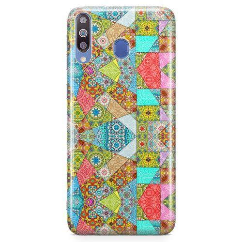 Samsung Galaxy M30 Kılıf Yeşil Vintage Arka Kapak Koruma Desenli Full Koruyucu