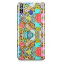 Samsung Galaxy M30 Kılıf Yeşil Vintage Arka Kapak Koruma Desenli Full Koruyucu