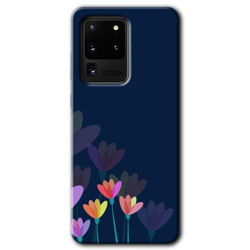 Galaxy S20 Ultra Kılıf HD Desen Baskılı Arka Kapak - Çizim Çiçekleri + Kırılmaz Cam