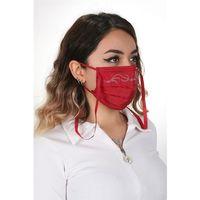 Gümüş İyonlu Boyundan Askılı Yıkanabilir Taşlı Maske T-1