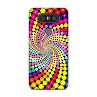 LG Q60 Kılıf Renkli Girdap Arka Kapak Silikon Koruma Full Koruyucu