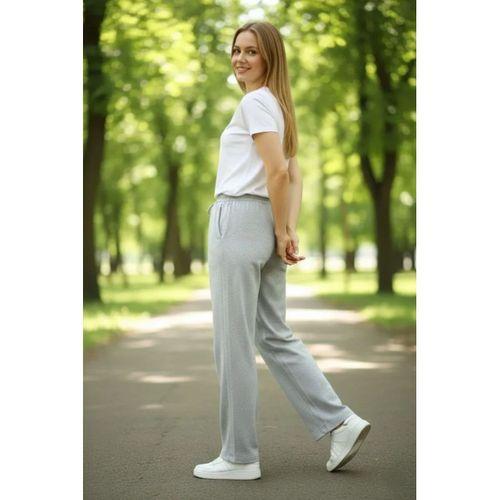 Düz Paça Beli Lastikli İpli Günlük Spor Eşofman Altı Rahat Fit - Gri