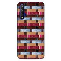 Huawei P Smart S Y8P Kılıf Patchwork (45) Liquid Air Kılıf Bordo Gri