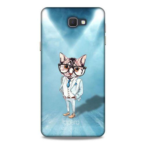 Samsung Galaxy J7 Prime Kılıf FunnyMaX (40) Fit Silikon Kılıf Açık Mavi Kedi