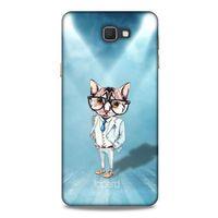 Samsung Galaxy J7 Prime Kılıf FunnyMaX (40) Fit Silikon Kılıf Açık Mavi Kedi