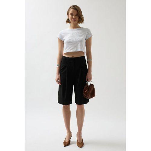 Taş Detay Crop T-Shirt