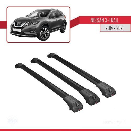 Nissan X-Trail 2014-2021 Arası ile uyumlu ACE-1 Ara Atkı Tavan Barı SİYAH 3 ADET BAR