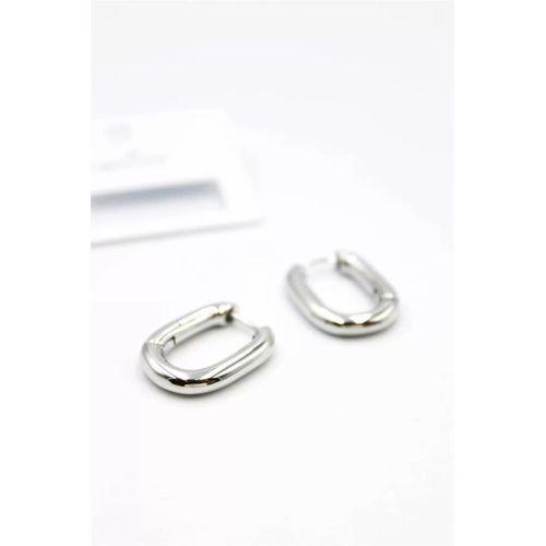 Oval Halka Küpe - Gümüş