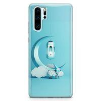 Huawei P30 Pro Kılıf Masa Lambası Mavi Arka Kapak Koruma Desenli Full Koruyucu