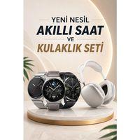 Yeni Nesil Sesli Görüşme Akıllı Saat Ve Powerbank Çoklu Şarj Girişli Bluetooth Kulaklık Nabız Ölçer