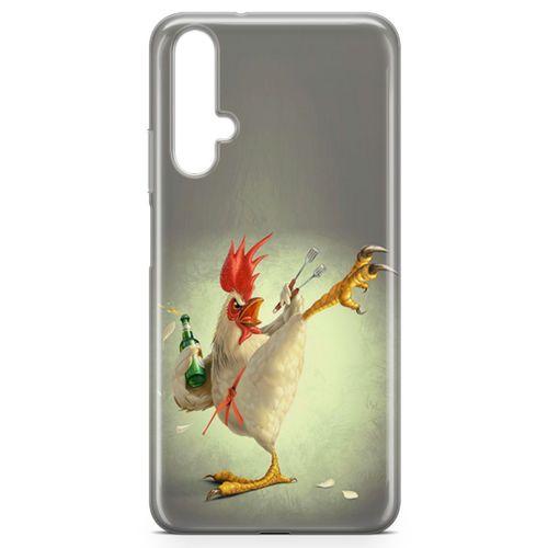 Honor View 20 Kılıf Çılgın Tavuk Arka Kapak Koruma Desenli Full Koruyucu