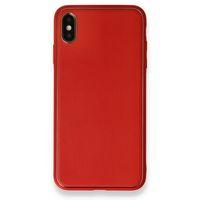iPhone X Kılıf Coco Deri Silikon Kapak - Kırmızı