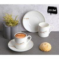 Atatürk İmza Tasarımlı Porselen 2'li Kahve Seti