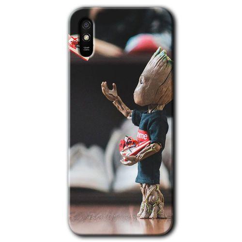 MRCİLETİSİM Xiaomi Redmi 9A Kılıf HD Desen Baskılı Arka Kapak+Temperli Cam - I am Groot