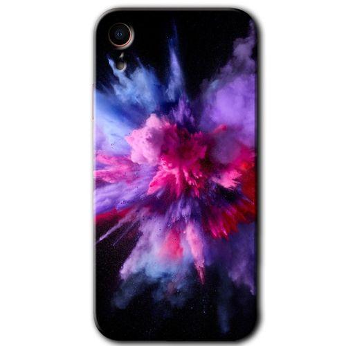 Potkal Hediye Fabrikası iPhone XR Kılıf HD Desen Baskılı Arka Kapak - Color Splash Purple