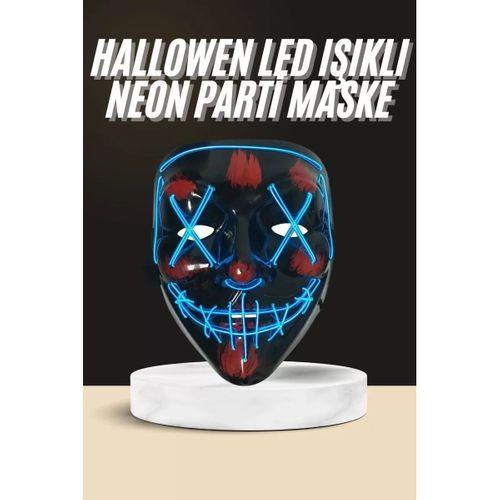 Işıklı Led Maske Parti Eğlence Maskesi Hallowen Neon Maske