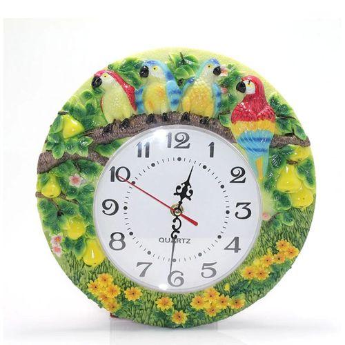 Duvara Asmalı Papağanlı Polyester Saat