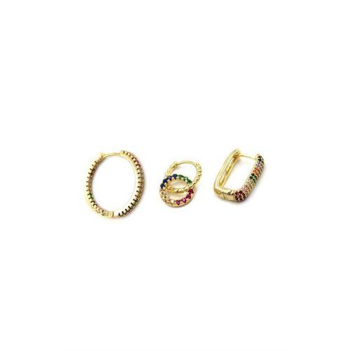 3'lü Halka Küpe - Altın