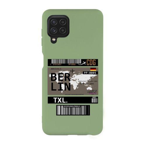 Galaxy M32 Uyumlu Berlin Ticket Desenli Premium Silikonlu Lansman Telefon Kılıfı