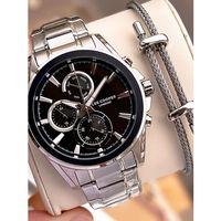 Lee Cooper Premium Nişan Ve Damatlara Özel 2 Yıl Garantili 5 Atm Erkek Kol Saati+Bileklik E08249.350