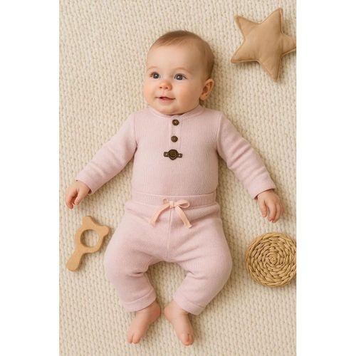 Waffle Çıtlı Düğmeli 2'li Mevsimlik Takım