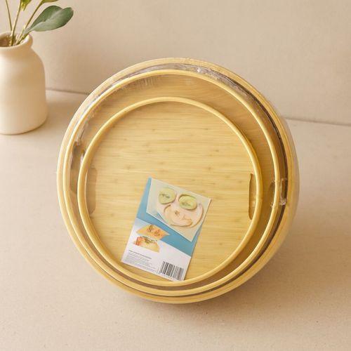 Bambu Ahşap Yuvarlak Tepsi Seti 30/35/38 cm (3'lü)